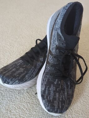 Asics Gray Knit GEL-NIMBUS 23 Running Sneakers with Black Accents